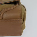 BURBERRY Blue Label Hand Bag Suede Leather 2way Beige Auth 116361-14