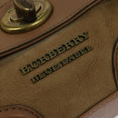 BURBERRY Blue Label Hand Bag Suede Leather 2way Beige Auth 116361-10