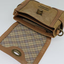BURBERRY Blue Label Hand Bag Suede Leather 2way Beige Auth 116361-11