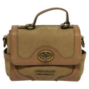 BURBERRY Blue Label Hand Bag Suede Leather 2way Beige Auth 116361-13