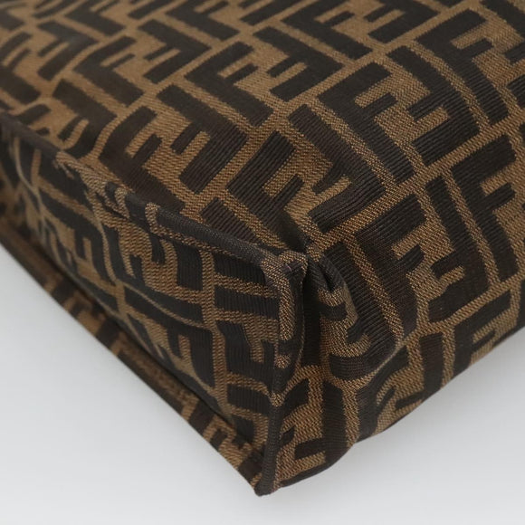 FENDI Zucca Canvas Tote Bag Brown Black Auth 116372