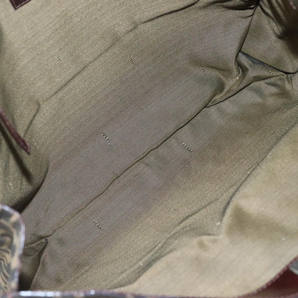 FENDI Zucca Canvas Tote Bag Brown Black Auth 116372