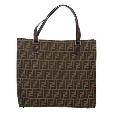 FENDI Zucca Canvas Tote Bag Brown Black Auth 116372 - 0