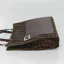 FENDI Zucca Canvas Tote Bag Brown Black Auth 116372-3