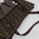 FENDI Zucca Canvas Tote Bag Brown Black Auth 116372-6