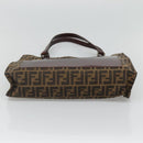FENDI Zucca Canvas Tote Bag Brown Black Auth 116372-5