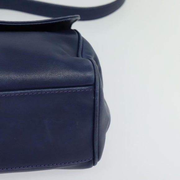 CELINE Shoulder Bag Leather Navy Auth 116384