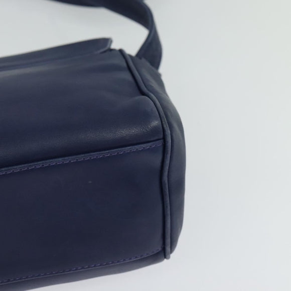 CELINE Shoulder Bag Leather Navy Auth 116384