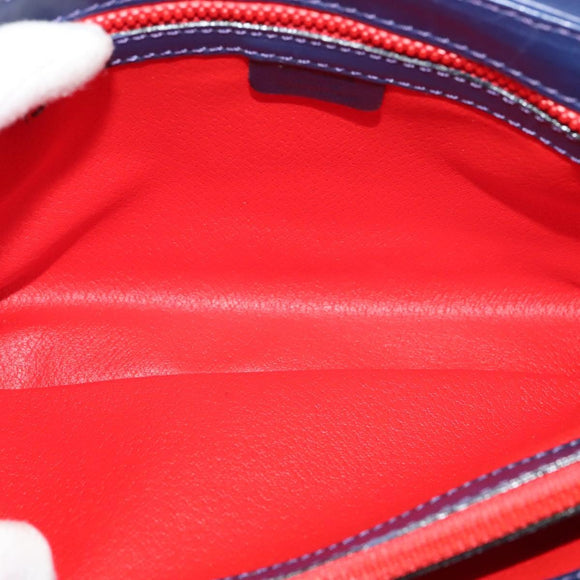 CELINE Shoulder Bag Leather Navy Auth 116384