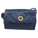 CELINE Shoulder Bag Leather Navy Auth 116384-13