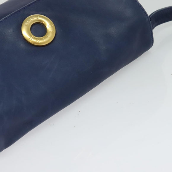CELINE Shoulder Bag Leather Navy Auth 116384