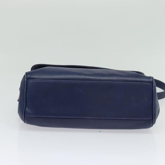 CELINE Shoulder Bag Leather Navy Auth 116384