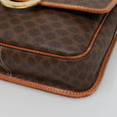 CELINE Macadam Canvas Shoulder Bag PVC Leather Brown Gold Auth 116385-9