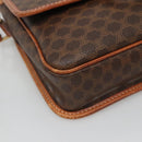 CELINE Macadam Canvas Shoulder Bag PVC Leather Brown Gold Auth 116385-14