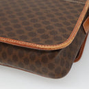 CELINE Macadam Canvas Shoulder Bag PVC Leather Brown Gold Auth 116385-15