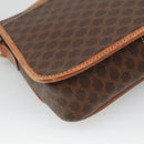 CELINE Macadam Canvas Shoulder Bag PVC Leather Brown Gold Auth 116385-16