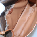 CELINE Macadam Canvas Shoulder Bag PVC Leather Brown Gold Auth 116385-10