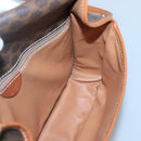 CELINE Macadam Canvas Shoulder Bag PVC Leather Brown Gold Auth 116385-18