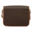 CELINE Macadam Canvas Shoulder Bag PVC Leather Brown Gold Auth 116385-2