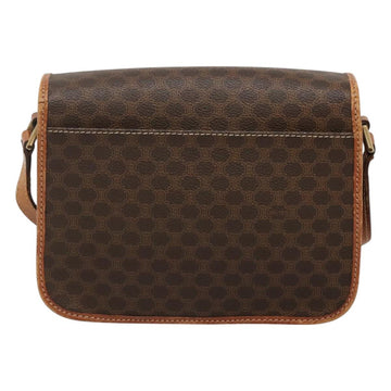 CELINE Macadam Canvas Shoulder Bag PVC Leather Brown Gold Auth 116385 - 0