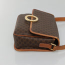 CELINE Macadam Canvas Shoulder Bag PVC Leather Brown Gold Auth 116385-3