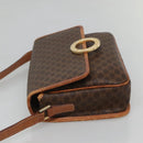 CELINE Macadam Canvas Shoulder Bag PVC Leather Brown Gold Auth 116385-4