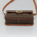 CELINE Macadam Canvas Shoulder Bag PVC Leather Brown Gold Auth 116385-5