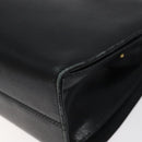 Salvatore Ferragamo Shoulder Bag Leather Black Gold Auth 116392-9