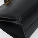 Salvatore Ferragamo Shoulder Bag Leather Black Gold Auth 116392-14