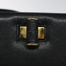 Salvatore Ferragamo Shoulder Bag Leather Black Gold Auth 116392-10