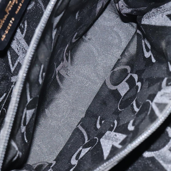 Salvatore Ferragamo Shoulder Bag Leather Black Gold Auth 116392