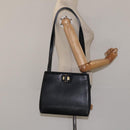 Salvatore Ferragamo Shoulder Bag Leather Black Gold Auth 116392-22
