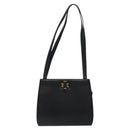 Salvatore Ferragamo Shoulder Bag Leather Black Gold Auth 116392-13