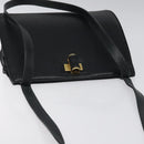 Salvatore Ferragamo Shoulder Bag Leather Black Gold Auth 116392-6