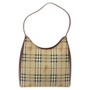 Burberrys Nova Check Shoulder Bag PVC Leather Beige Auth 116394-13