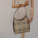 Burberrys Nova Check Shoulder Bag PVC Leather Beige Auth 116394-20