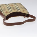 Burberrys Nova Check Shoulder Bag PVC Leather Beige Auth 116394-7