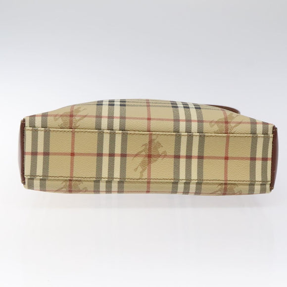 Burberrys Nova Check Shoulder Bag PVC Leather Beige Auth 116394