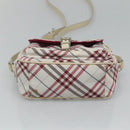 BURBERRY Nova Check Shoulder Bag Nylon Pink Silver Auth 116405-6