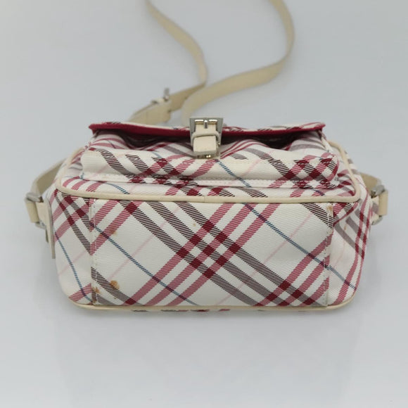 BURBERRY Nova Check Shoulder Bag Nylon Pink Silver Auth 116405