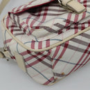 BURBERRY Nova Check Shoulder Bag Nylon Pink Silver Auth 116405-14