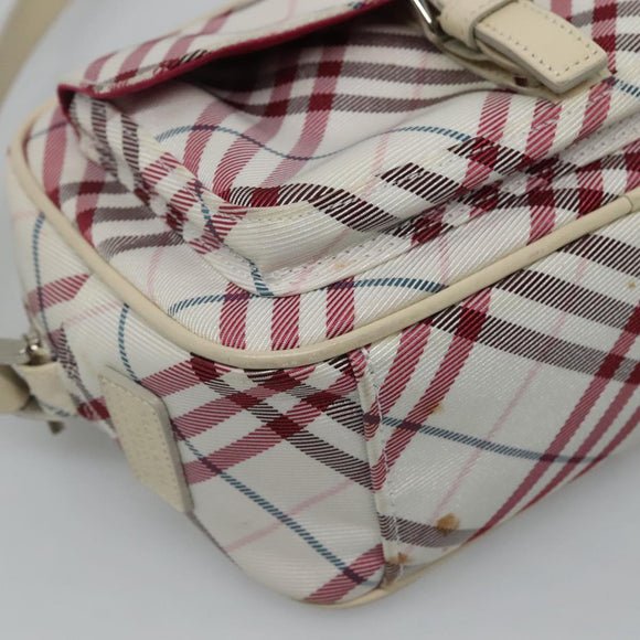 BURBERRY Nova Check Shoulder Bag Nylon Pink Silver Auth 116405