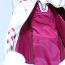 BURBERRY Nova Check Shoulder Bag Nylon Pink Silver Auth 116405-19