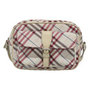 BURBERRY Nova Check Shoulder Bag Nylon Pink Silver Auth 116405-13
