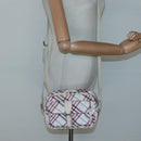 BURBERRY Nova Check Shoulder Bag Nylon Pink Silver Auth 116405-22