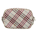 BURBERRY Nova Check Shoulder Bag Nylon Pink Silver Auth 116405-2
