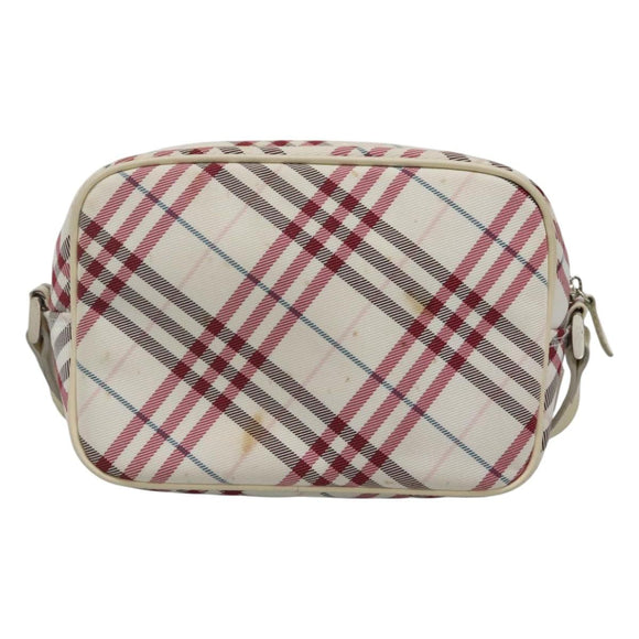 BURBERRY Nova Check Shoulder Bag Nylon Pink Silver Auth 116405