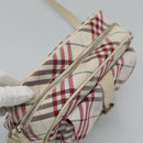 BURBERRY Nova Check Shoulder Bag Nylon Pink Silver Auth 116405-7