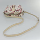 BURBERRY Nova Check Shoulder Bag Nylon Pink Silver Auth 116405-8