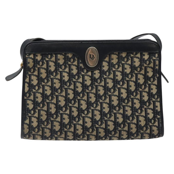 Christian Dior Trotter Canvas Shoulder Bag Navy Auth 116409